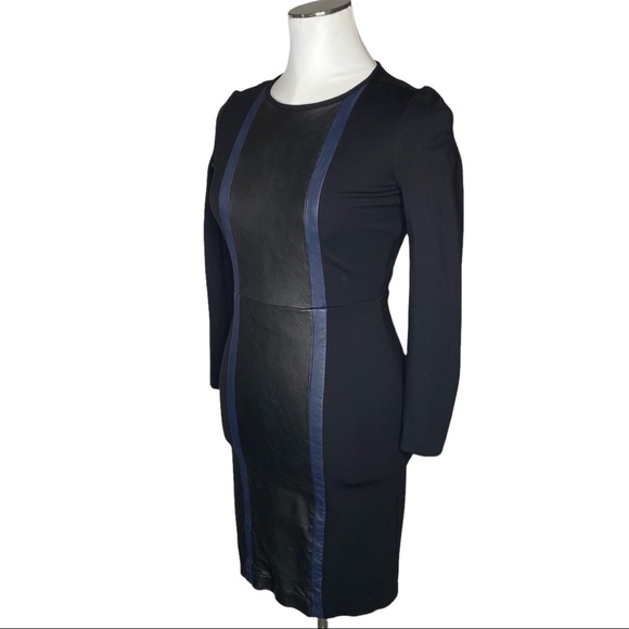 J. Crew Leather Panel Pinte Knit Dress - Picture 5 of 10